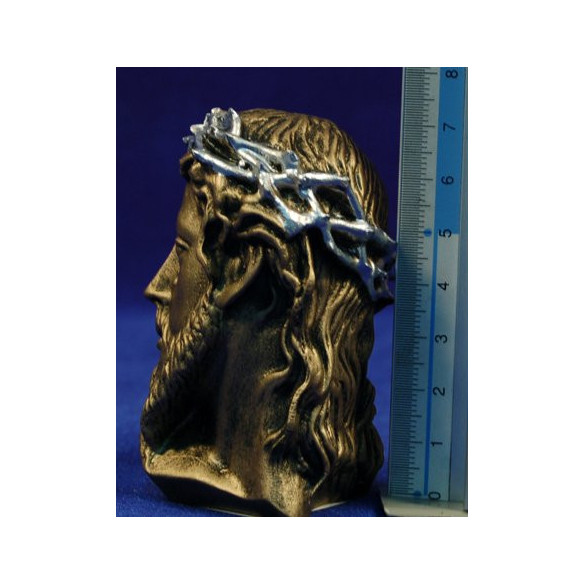 Busto Cristo dorado 7,5 cm marmolina