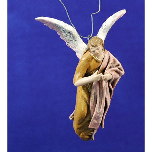 Ángel nacimiento o anunciata 9 cm barro pintado y ropa Figuralia