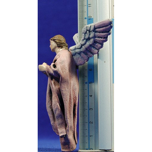 Ángel nacimiento o anunciata 9 cm barro pintado y ropa Figuralia