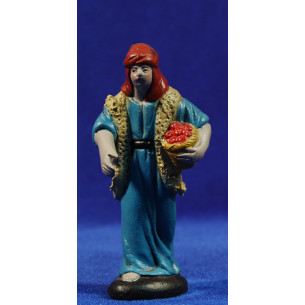Pastor amb cistell 9 cm fang pintat Figuralia
