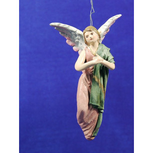 Angelo natività o annuniazione 12 cm terracotta dipinte e stoffa Figuralia