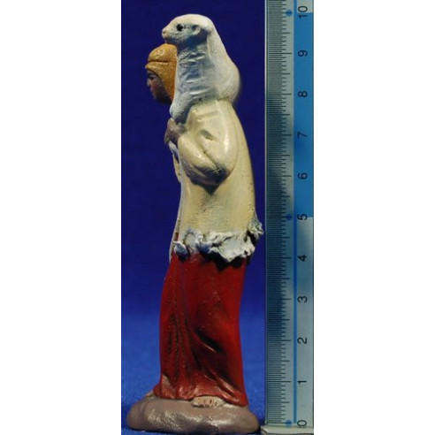 Pastor con cordero 9 cm barro pintado Figuralia