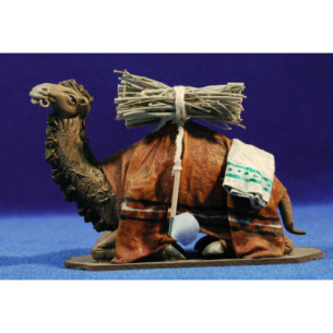 Cammello seduto 12 cm terracotta e stoffe Figuralia