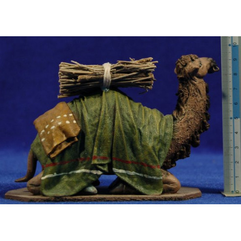 Cammello seduto 12 cm terracotta e stoffe Figuralia