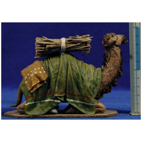 Cammello seduto 12 cm terracotta e stoffe Figuralia