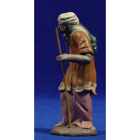 Pastore con coniglio 9 cm terracotta dipinte Figuralia