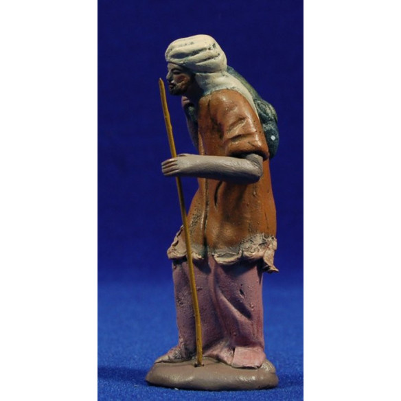 Pastore con coniglio 9 cm terracotta dipinte Figuralia