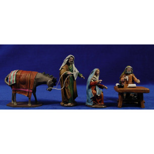Censimento 11 cm terracotta dipinte e stoffa Figuralia