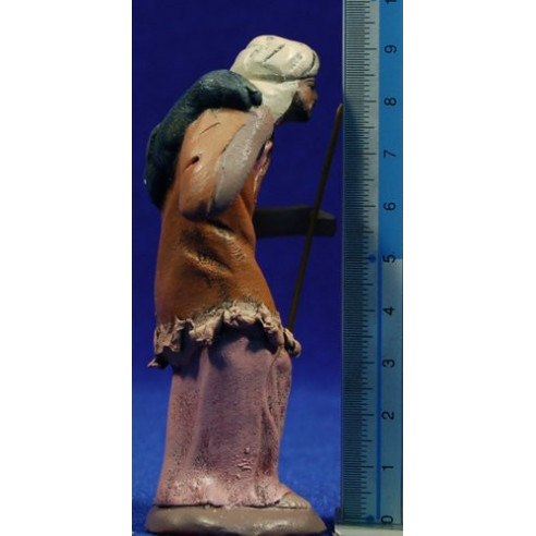 Pastore con coniglio 9 cm terracotta dipinte Figuralia