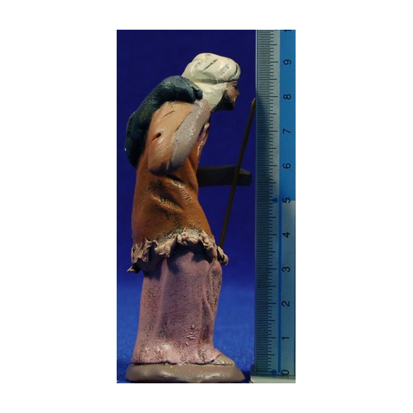 Pastore con coniglio 9 cm terracotta dipinte Figuralia