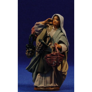 Donna quattro cestini 10 cm stoffe e terracotta