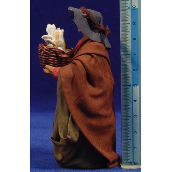 Pastora con cestos con gatos 10 cm ropa y barro