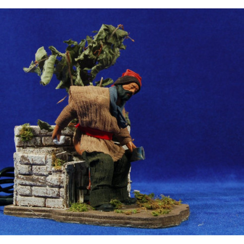 Caganer movimento 12 cm  terracotta e stoffe