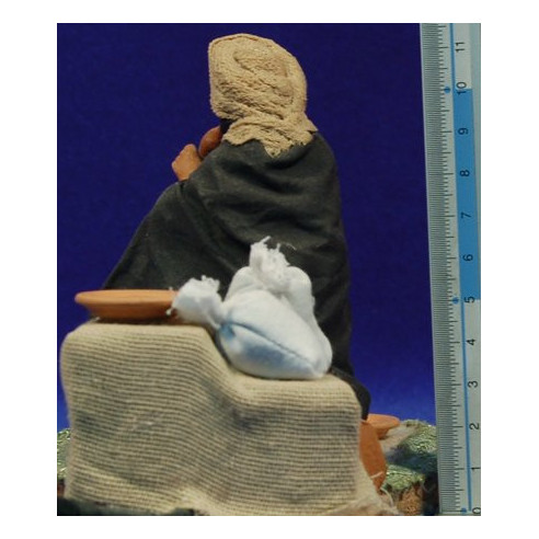 Shepherd  snake charmer movement 12 cm clay and clothes