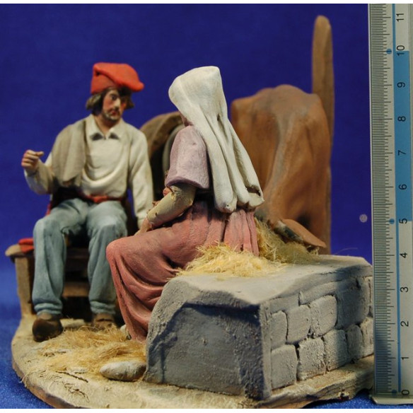 Nacimiento catalán M3 10 cm barro pintado De Francesco