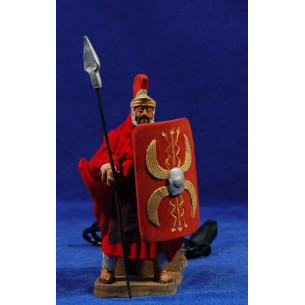 Romano con lancia movimento 12 cm terracotta e stoffe