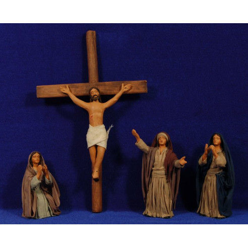 Cruces crucificción 12 cm barro y ropa