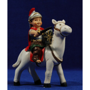 Roman riding a horse naïf 8 cm marmolina Belenes Puig