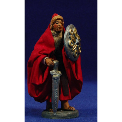 Romano con spada  12 cm terracotta e stoffe