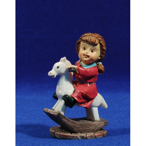 Girl with a little horse naïf 8 cm marmolina Belenes Puig