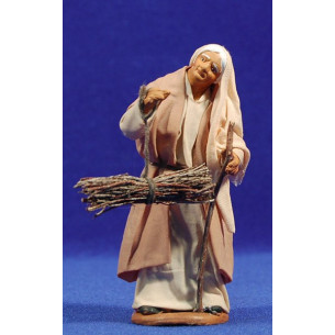Vecchina gobba 13 cm stoffe e terracotta