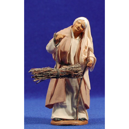 Vecchina gobba 13 cm stoffe e terracotta