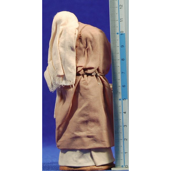 Vecchina gobba 13 cm stoffe e terracotta