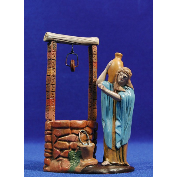 Pastore nel pozo 12 cm terracotta dipinte Figuralia