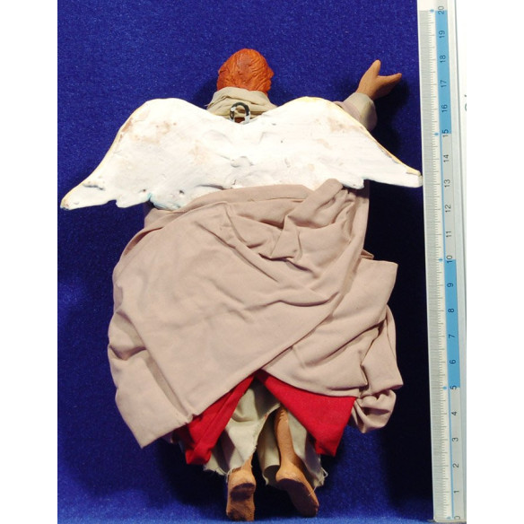 Ángel colgar 20 cm barro y ropa
