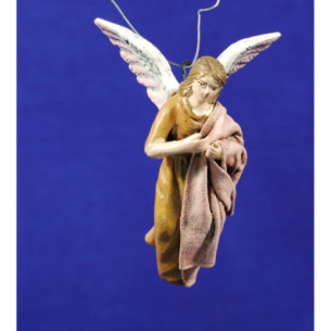 Ángel nacimiento o anunciata 8 cm barro pintado y ropa Figuralia