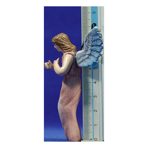 Angel nativity or announcing 8 cm clay painted and clothes Figuralia