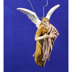 Angel nativity or announcing 6 cm clay painted and clothes Figuralia