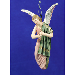 Ángel nacimiento o anunciata 11 cm barro pintado y ropa Figuralia