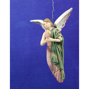 Ángel nacimiento o anunciata 13 cm barro pintado y ropa Figuralia