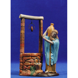Pastor en pozo 12 cm barro pintado Figuralia