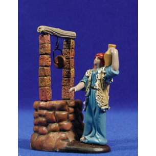 Shepherd on dwell 7 cm clay painted Figuralia
