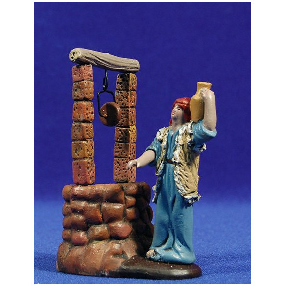 Pastore nel pozo 7 cm terracotta dipinte Figuralia