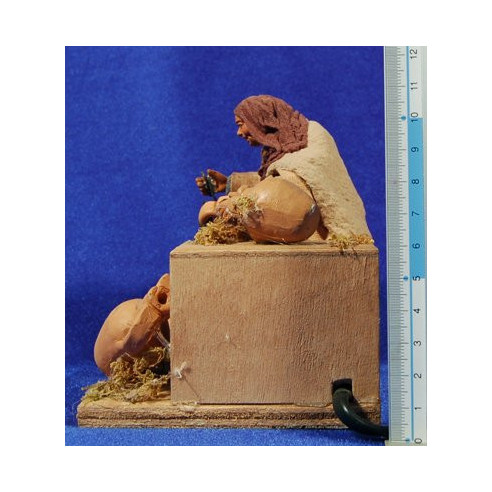 Regolatore anfora movimento 12 cm terracotta e stoffe