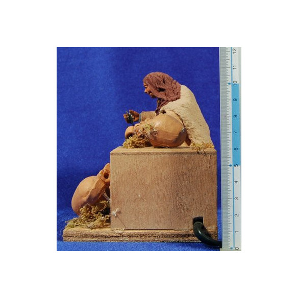Regolatore anfora movimento 12 cm terracotta e stoffe