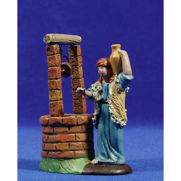 Shepherd on dwell 9 cm clay painted Figuralia