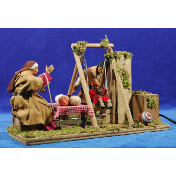 Picnic in famiglia movimento 12 cm stoffa e terracotta
