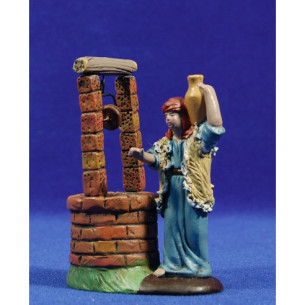 Pastore nel pozo 9 cm terracotta dipinte Figuralia