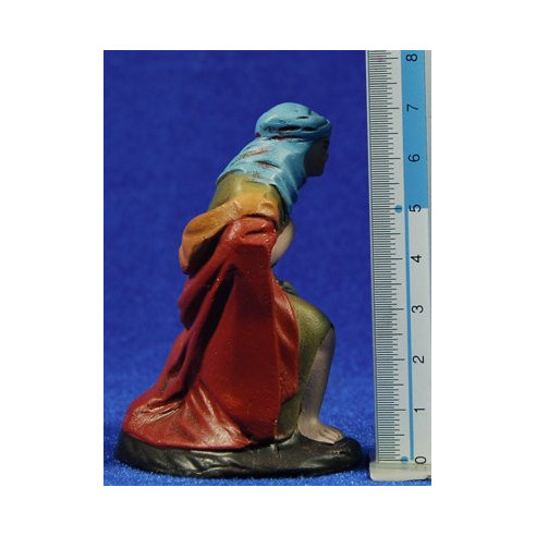 Pastore adorando con agnello 7 cm terracotta dipinte Figuralia