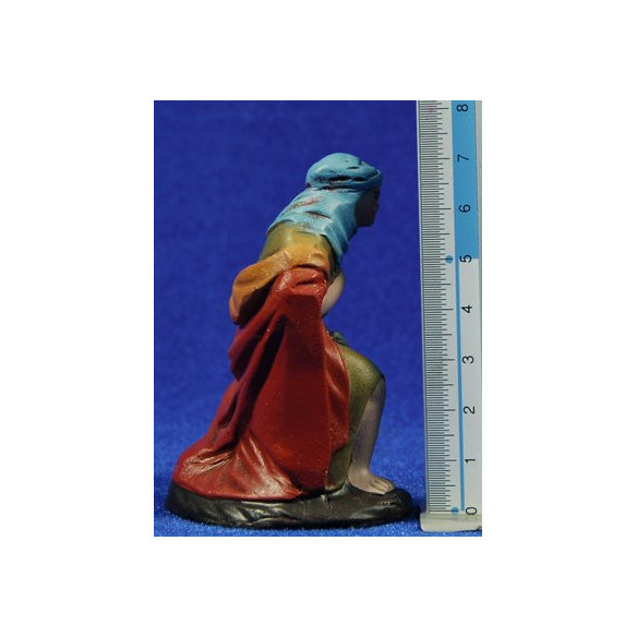 Pastore adorando con agnello 7 cm terracotta dipinte Figuralia