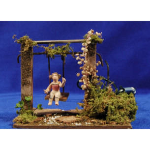 Nena amb gronxador 7 cm fang pintat