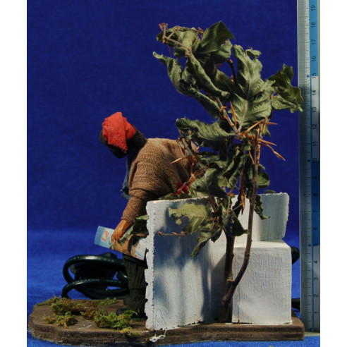 Caganer movimento 12 cm  terracotta e stoffe