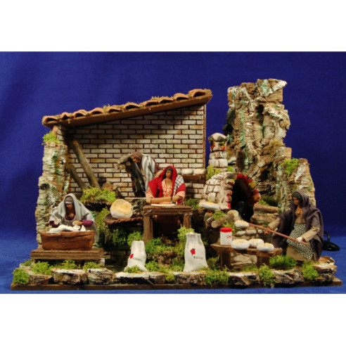 Scena 4 fornai movimento 12 cm terracotta dipinte