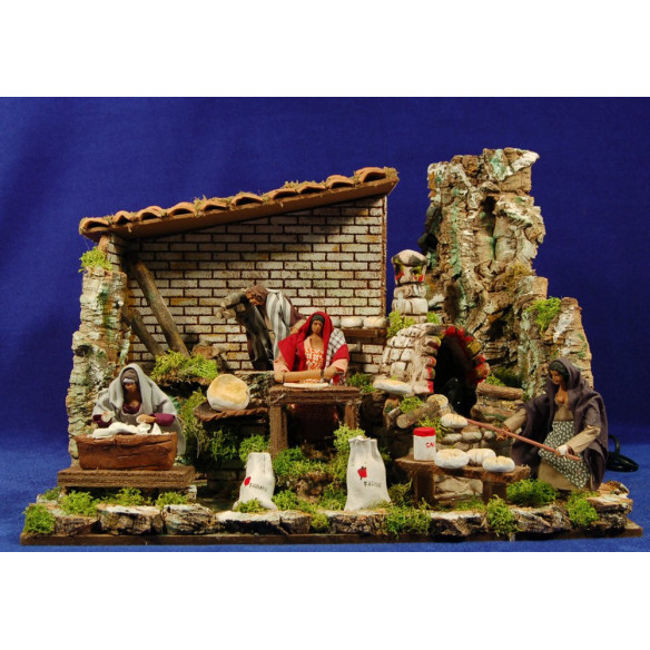 Scena 4 fornai movimento 12 cm terracotta dipinte