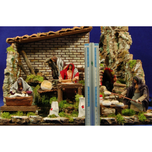 Scena 4 fornai movimento 12 cm terracotta dipinte
