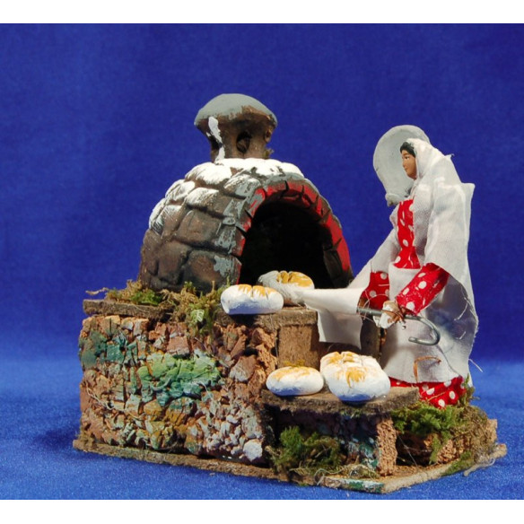 Baker woman  movement 8 cm clay painted